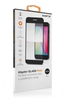Ochranné tvrzené sklo ALIGATOR GLASS PRINT, Xiaomi Redmi 12C, černá, celoplošné lepení