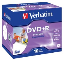 DVD+R Verbatim 4,7 GB (120min) 16x Printable jewel box, 10ks/pack
