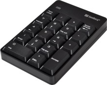 Sandberg bezdrátová numerická klávesnice, NumPad 2, černá