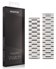 Náhradní kovový řemínek pro Aligator Watch Pro a Aligator Watch Pro X 22mm, stříbrný