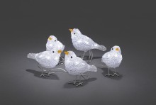 Ptáčci 6144-203, 5 kusů, 40 bílých LED, výška 11,5 cm