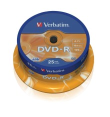 DVD-R Verbatim 4,7 GB (120min) 16x 25-cake