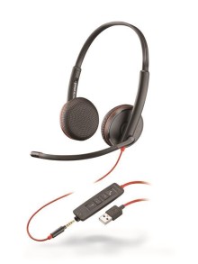 Plantronics BLACKWIRE 3225, náhlavní souprava na obě uši se sponou, C3225, USB-A a 3,5mm konektor