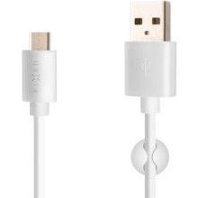 FIXED USB/USB-C kabel, USB 2.0, 1m,bílý