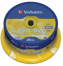 DVD+RW Verbatim 4,7GB 4x 25-cake
