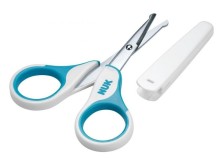 NUK Dětské zdravotní nůžky s krytem modrá