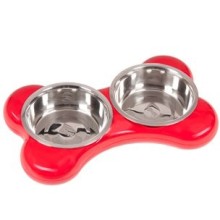 Karlie-Flamingo Miska nerez KOST 2x1500ml/49x30x10cm/červená