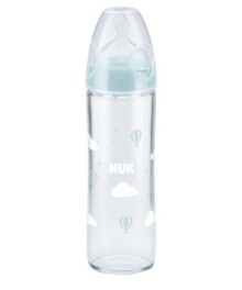 NUK First Choice Plus skleněná lahev 240ml New Classic tyrkysová