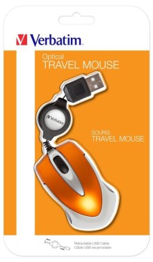Verbatim miniaturní optická cestovní myš GO MINI, oranžová