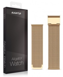 Náhradní kovový řemínek pro Aligator Watch Life 20mm, zlatý