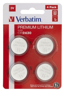 Lithiové CR2430 3V baterie PREMIUM 4ks/pack Verbatim