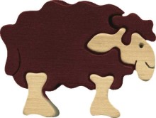 Fauna Dřevěné vkládací puzzle z masivu malá ovečka Shaun