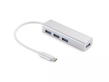 Sandberg USB-C HUB, porty 4xUSB 3.0, stříbrný
