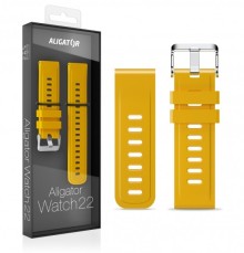 Řemínek silikonový ALIGATOR 22mm, hořčicově žlutý