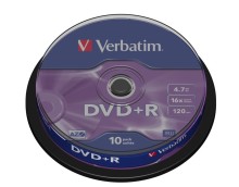 DVD+R Verbatim 4,7 GB (120min) 16x 10-cake