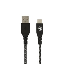 Tellur GREEN ECO, USB-A kabel na USB-C, 3A, 1m, Nylon, černý