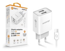 CD ALI USB-C 2xUSB výstup, 2,4A, smart IC, bílá