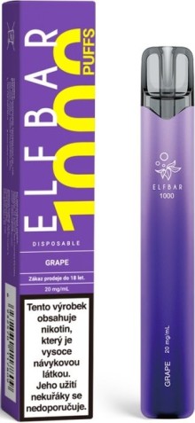 Elf Bar 1000 elektronická cigareta 20mg Grape