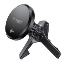 Technaxx Magnetický držák s bezdrátovou nabíječkou do auta, Qi2 15W, MagSafe, černý (TX-323)