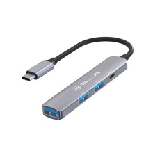 Tellur Tellur USB-C 3.1 hub, 2xUSB 2.0 + 1xUSB-C + 1xUSB 3.0, aluminum, šedá