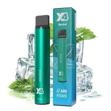 X4 Bar Zero Menthol 0mg 600 potažení