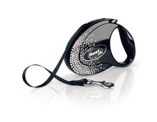 Flexi Vodítko Glam Splash M pásek 5m Crystal