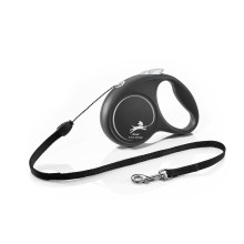 Flexi Vodítko Black Design S lanko 5m černo-stříbrné
