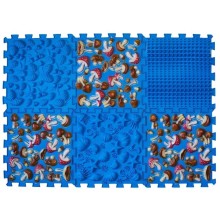 ORTEK Masážní a senzorická podložka pro děti, dospělé a psy Puzzle Mix 6 prvků Modré houby