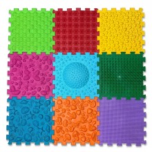 ORTEK Masážní a senzorická podložka pro děti, dospělé a psy Puzzle Mix 9 prvků aktualizovaná