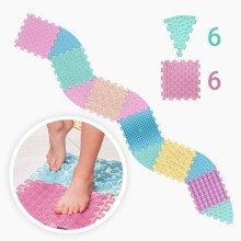ORTEK Masážní a senzorická podložka pro děti, dospělé a psy Puzzle Mix 6 prvků + 6 sektorů Pastel