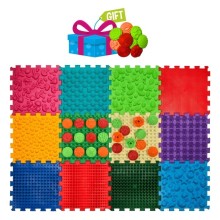 ORTEK Masážní a senzorická podložka pro děti a dospělé Puzzle Mix 12 prvků + moduly Vzory