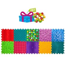 ORTEK Masážní a senzorická podložka pro děti a dospělé Puzzle Mix 10 prvků + modul Kameny