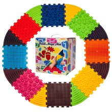 ORTEK Masážní a senzorická podložka pro děti, dospělé a psy Puzzle Mix 8 prvků + 8 trojúhelníků