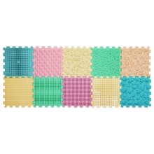 ORTEK Masážní a senzorická podložka pro děti, dospělé a psy Puzzle Mix Pastel 10 prvků