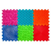 ORTEK Masážní a senzorická podložka pro děti, dospělé a psy Puzzle Mix 6 prvků