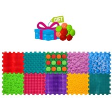 ORTEK Masážní a senzorická podložka pro děti a dospělé Puzzle Mix 10 prvků + moduly Vzory