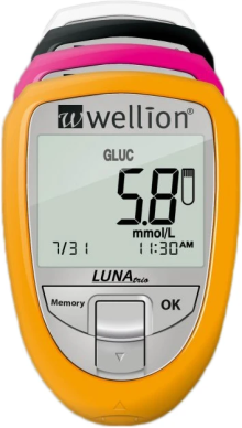 Wellion LUNA Trio glukóza, cholesterol a kyselina močová, růžová barva
